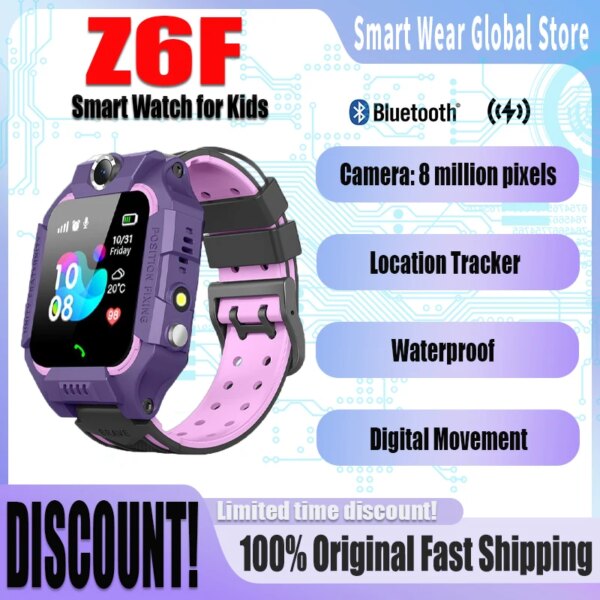 Kids Smart Watch Z6f Sos Phone Watch Ip67 Waterproof Remote Photo Voice Chat Smartwatch Compatible For Ios Android Child Gifts