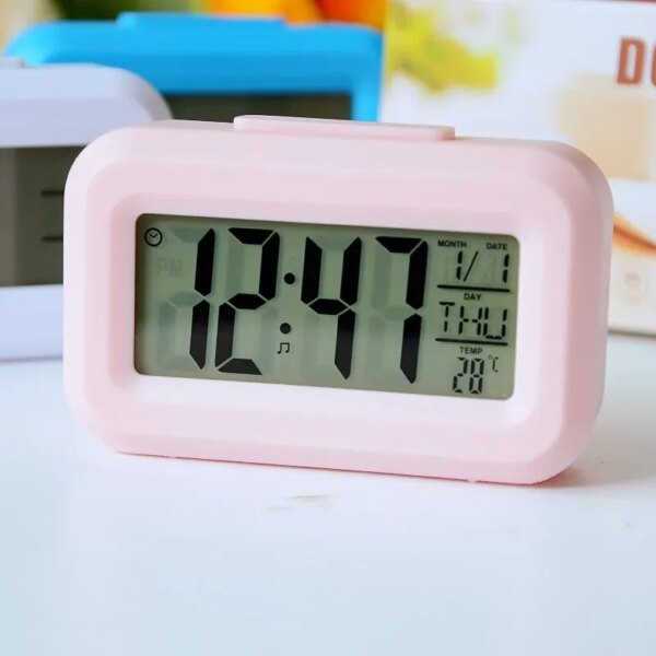 LED Digital Alarm Clock Electronic Digital Alarm Screen Desktop Table Clocks for Home Office Backlight Snooze Calendar Clock