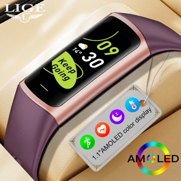 LIGE 1.1 inch New Sport Smart Band Fitness Tracker Man Women Waterproof Connected Tracker Bracelet Smartwatch For Android ios