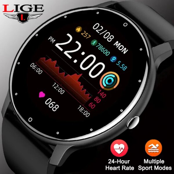 LIGE Health Monitoring Watch Men Smart Watch Men Women Smartwatch Waterproof Sleep Monitoring Fitness Sports Tracker Smartband