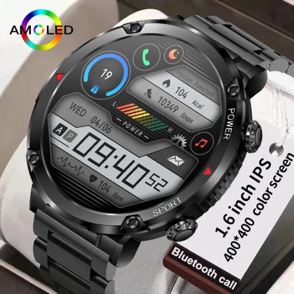 LIGE Men Smart Watch Bluetooth Call Watch Sports Fitness Tracker Wristwatch IP68 Waterproof 600 MAh Battery Smartwatch Man 2024