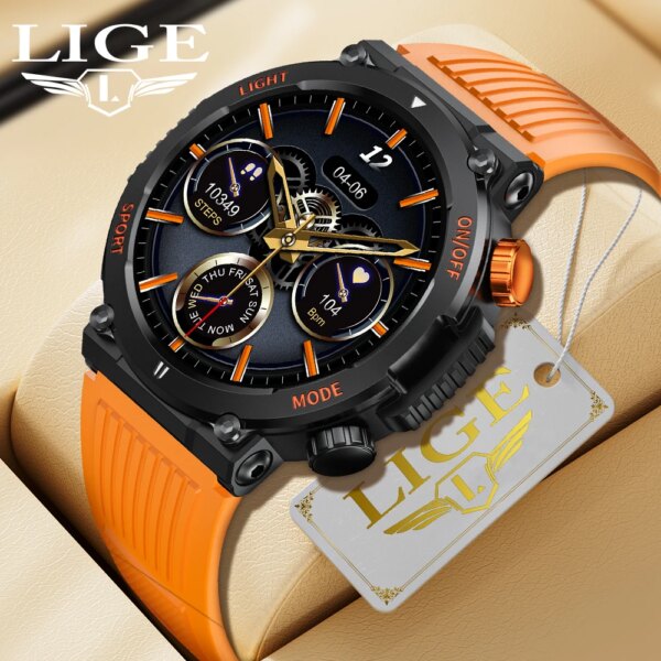 LIGE New NFC Smart Watch Men Watches AMOLED HD Screen Bluetooth Call Heart Rate IP68 Waterproof Men SmartWatch For Huawei Xiaomi