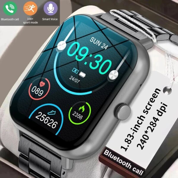 LIGE New Smart Watch Men AMOLED Screen Always Display The Time Sport Bracelet Bluetooth Call Waterproof Women Smartwatch For Men