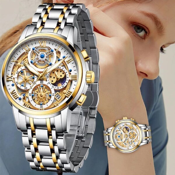 LIGE Top Brand Luxury Gold Women Watches Fashion Waterproof Ladies Watch Woman Quartz Wrist Watch Relogio Feminino Montre Femme