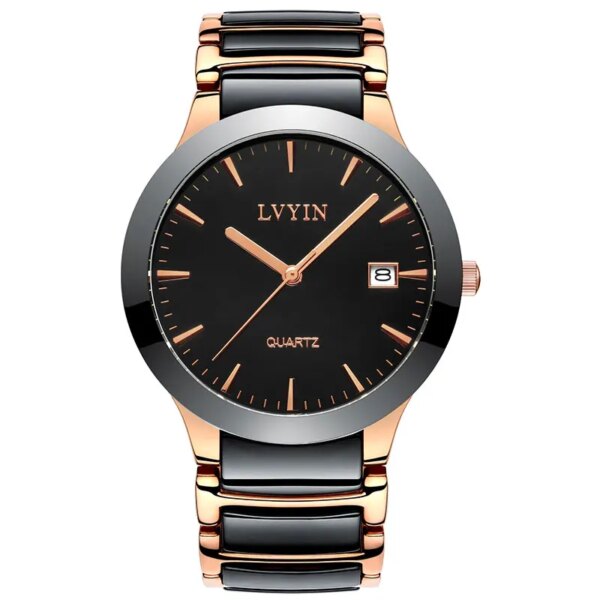 LVYIN Couple Watch Brand Luxury Clock Steel Band Ultra-Thin Quartz  Mineral Glass Dial Lover Gift