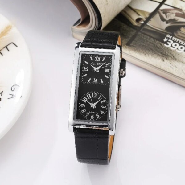 Ladies Watch Double Dial Time Zone Leather Strap Relogio Feminino Womens Fashion Elegant Wristwatch Quartz Clock Couple Watches