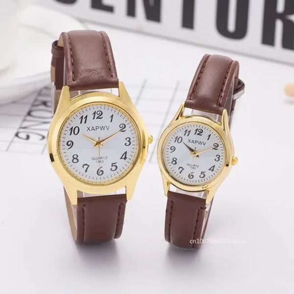 Large Dial Men Watch Leather Belt Casual Student Couple Wristwatch Women Quartz Watches Business Watches Reloj Hombre