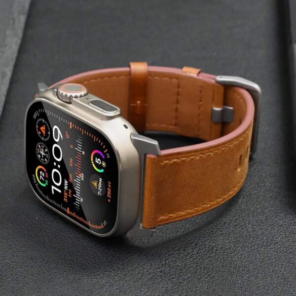 Leather Strap for Apple Watch Ultra 9 8 7 se 5 4 6 3 Band Men Loop Bracelet for iWatch series 9 ultra 2 49mm 41 45mm 40 42 44mm