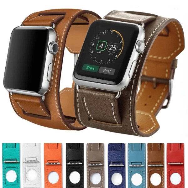 Leather Strap for Apple Watch Ultra2 Band 49mm Bracelet Wristband Belt for IWatch 9 8 7 6 5 4 SE 45mm 41mm 44mm 40mm 42mm Correa