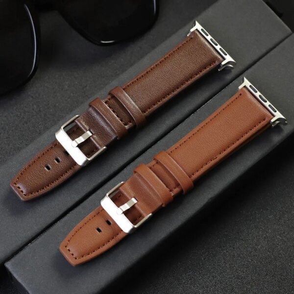 Leather Watch Band for apple watch strap 45mm 41mm 44mm 40mm 42mm 38mm 49mm bracelet iwatch series 9 8 7 5 SE 6 4 Ultra 2 Strap