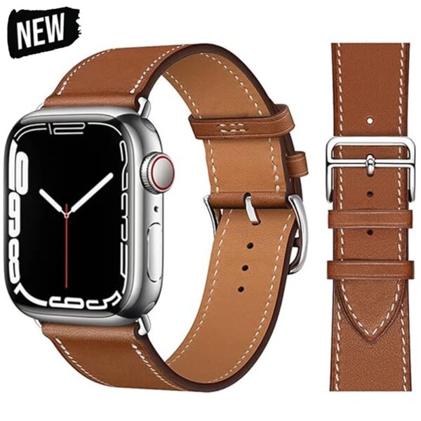 Leather Watch Strap for Apple Watch Ultra 2 Band 49mm series 9 8 7 41mm 45mm corra Bracelet for iwatch 6 5 4 se 4044mm 38 42mm