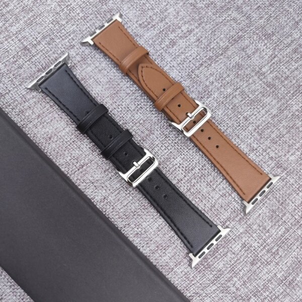 Leather strap for Apple Watch Band Series 9 45mm 44mm 40mm41 42 38mm Men Women Iwatch Ultra 2 49mm 8 7 6 5 4 SE Dermis Bracelet