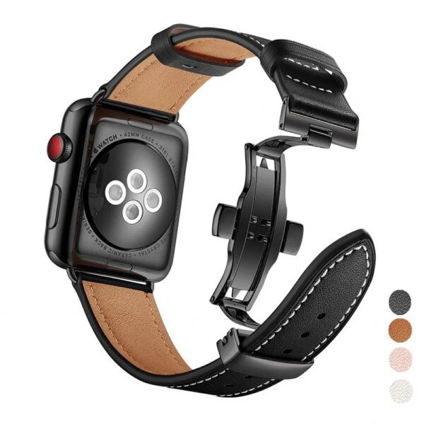 Leather strap for Apple watch Ultra 9 8 7 6 5 4 SE 49mm 45mm 41mm 44mm 40mm Men/women bracelet strap for iwatch 42mm 38mm band