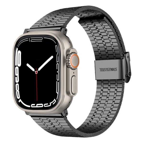 Link Bracelet for Apple Watch 9 Ultra2 Band 49mm 45mm 44 41 40mm Stainless Steel Correa iWatch Series 8 7 6 5 SE Strap 42mm 38mm