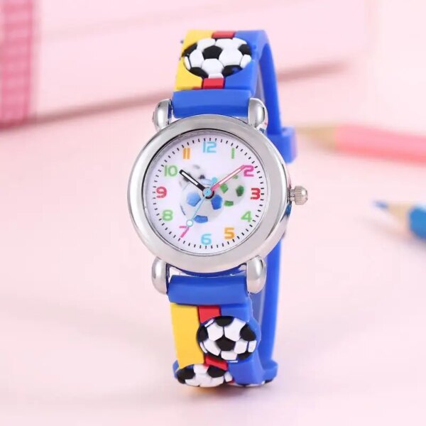 Lovely Creative Cartoon Corlorful Kids Watch Gift For Boys Girls Sell Like Hot Cakes Cute Football Children's Wristwatch