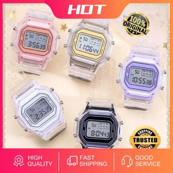 Luminous Digital Wristwatch Women Waterproof Electronic Watch Children Universal Fashion Practical Digital Display Wristwatches