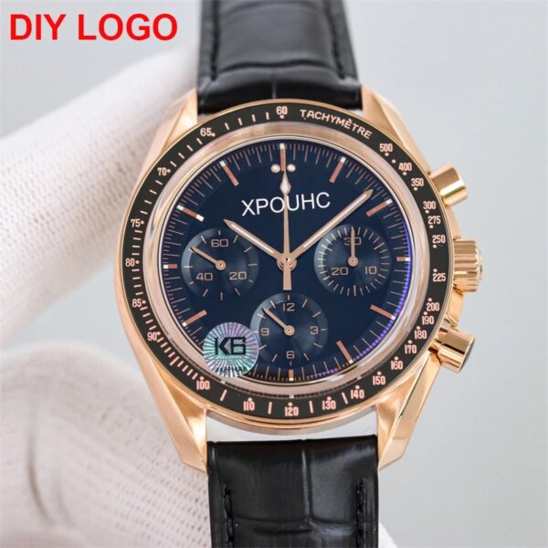 Luxury Design Men's Watch Top Quality Full Function Chronograph Men's Watch Stainless Steel Sapphire Mirror Waterproof Watch