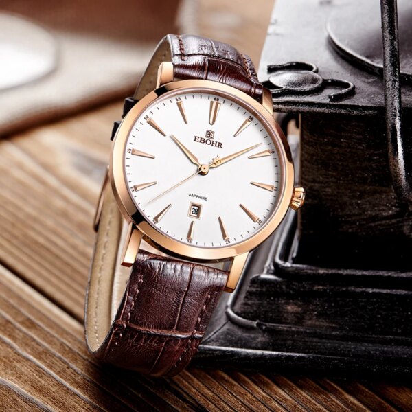 Luxury EBOHR Paired Quartz Wristwatches Lover Watches Fashion Business Waterproof Watches Men Women Couple Watches Lovers Gift