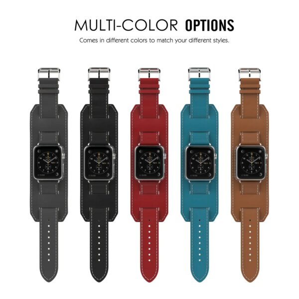 Luxury Genuine Leather Strap for Apple Watch Band Ultra 2 49mm 45mm 41mm 40mm 44mm Strap for iWatch 38mm 42mm Series 9 8 7 6 5 4