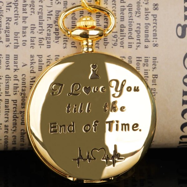 Luxury Golden Quartz Pocket Watch \