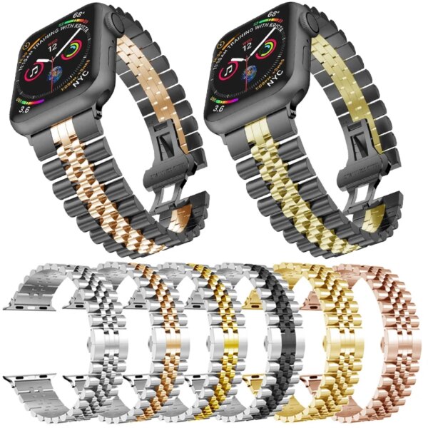 Luxury Stainless Steel Strap For Apple Watch Ultra 2 Band 49mm 40mm 44mm 38mm 42mm Metal Bracelet iWatch Series 9 8 7 45mm 41mm