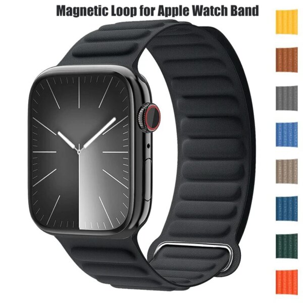 Magnetic Loop for Apple watch Band 45mm 44mm 40mm 49mm 41mm 38mm FineWoven bracelet iWatch Series 9 8 6 5 4 3 7 SE Ultra 2 Strap