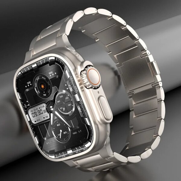 Magnetic Titanium Strap For Apple Watch Ultra 2 49mm 45mm 44mm Luxury Bracelet For iWatch 8 7 6 5 se 4 3 42mm 41 40mm Mens Band