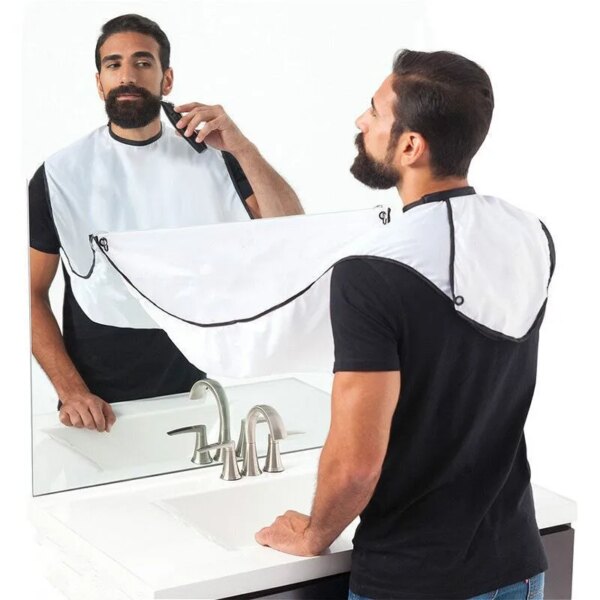 Male Shaving Apron Beard Catcher Cape Care Bib Face Shaved Hair Adult Bibs Shaver Cleaning Hairdresser Gift for Man Clean Apron