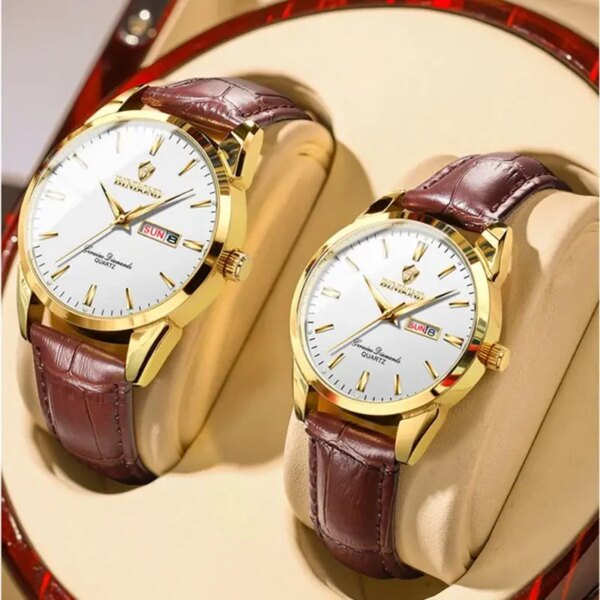 Man Watch Top Luxury Brand Couple Watch For Women Men Waterproof Clock Male Calendar Quartz Wrist Watches Leather Strap Ladies