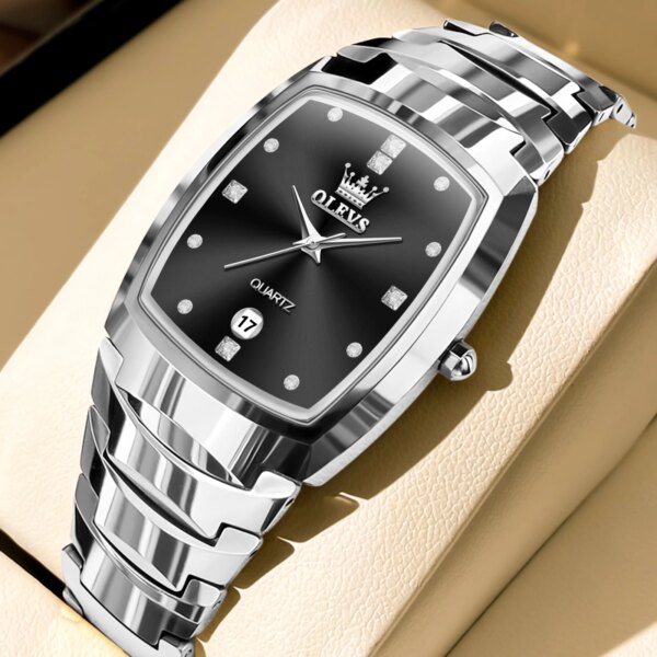 Man Watches Original Waterproof Stainless Steel Watch For Men Luxury Brand High Quality Business Diamond Calendar Wristwatches