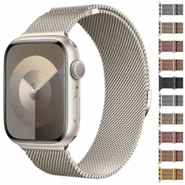 Megnetic strap For Apple watch 9 8 7 41mm 45mm Ultra/2 49mm Men's Women's Metal Breathable Band For iWatch 6543SE 44mm 40mm 42mm