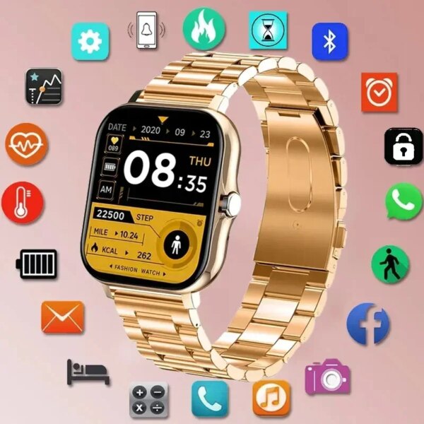 Men Smart Watch For Women Full Touch Screen BluetoothCall Waterproof Watch GPS Sport Fitness Tracker Smartwatch Lady Reloj Mujer