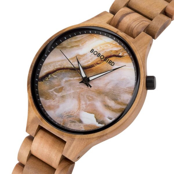 Men Watch BOBO BIRD Top Fashion Zebra Wood Business relogio masculino Timepiece Relogio Simple Marbling Customize Logo Gift Box