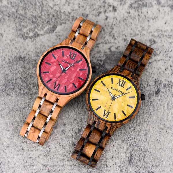 Men Watch BOBO BIRD Wooden Fshion Quartz Wristwatch Japanese Movement Luminous Hands Couple Timepiece Great Gift reloj hombre