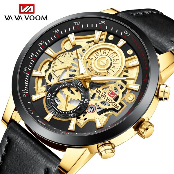 Men Watch Sports Watch Fashion Mechanical Style Leather Student Business Watch Calendar Waterproof WristWatch Relogio Masculino