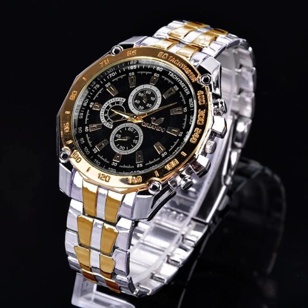 Men Watches Quartz Silver-gold Stainless Steel Wristwatch Male Clock Classic Dress Business Relojes Saati Masculino Relogio