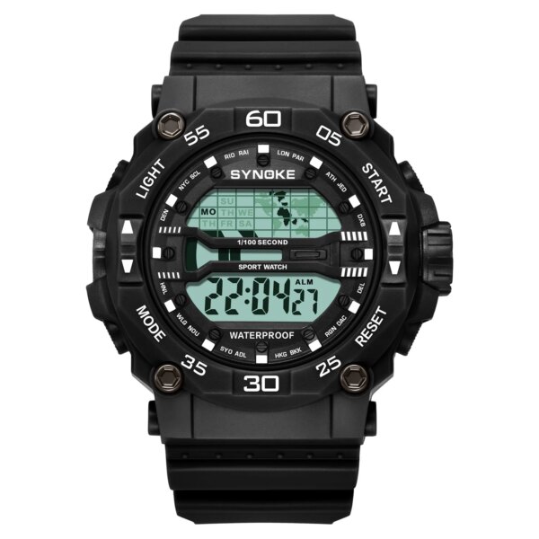 Men's Military Sports Watch Men Watches Digital Chronograph Alarm Watch 50M Waterproof Wristwatch SYNOKE Brand