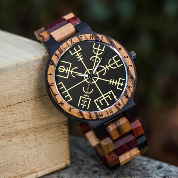 Men's Watches BOBO BIRD 2023 Viking Wooden Watch for Men Come With Wooden Box Support Dropshipping