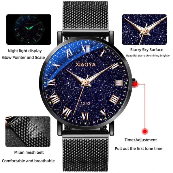 Men's watch with high aesthetic value, popular high-end business quartz watch, waterproof luminous mesh belt, fashionable and tr