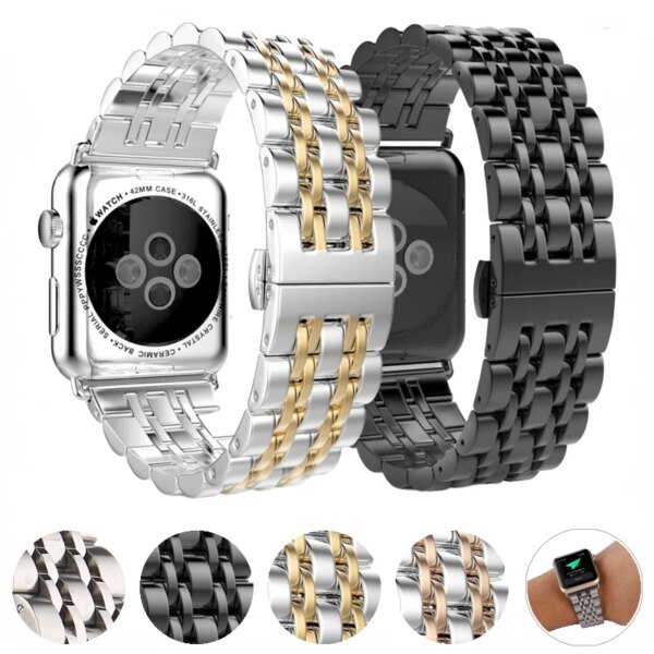 Metal Strap for Apple Watch Ultra2 49mm 9 8 7 45mm 41mm Stainless Steel Sports Bracelet Band for IWatch 6 5 4 SE 44mm 40mm 42mm