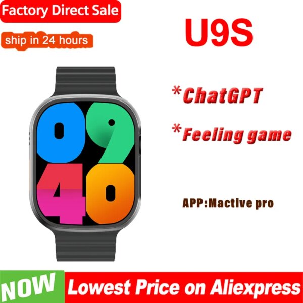 Microwear U9S Smart Watch Men Ultra9 S ChatGPT Bluetooth Call Motion Game NFC Compass Smart Watch Women