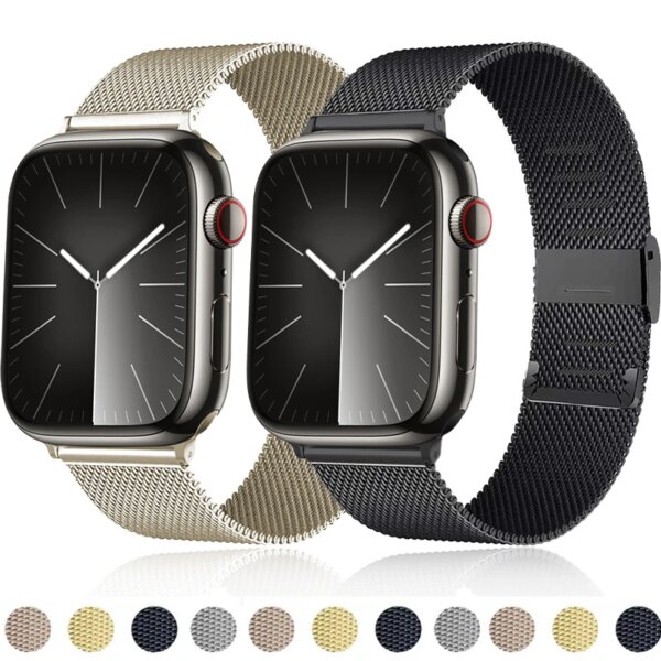 Milanese Strap for Apple Watch Ultra Band 44mm 40mm 45mm 41mm 49mm 42mm 38mm Stainless Steel Bracelet iWatch Ultra 2 9 8 7 5 se