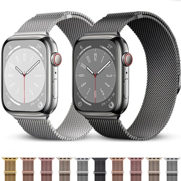 Milanese strap For Apple watch 9 8 7 41mm 45mm Ultra 2 49mm Metal Loop bracelet correa iwatch series 6 5 4 3 SE 44mm 40mm 42mm