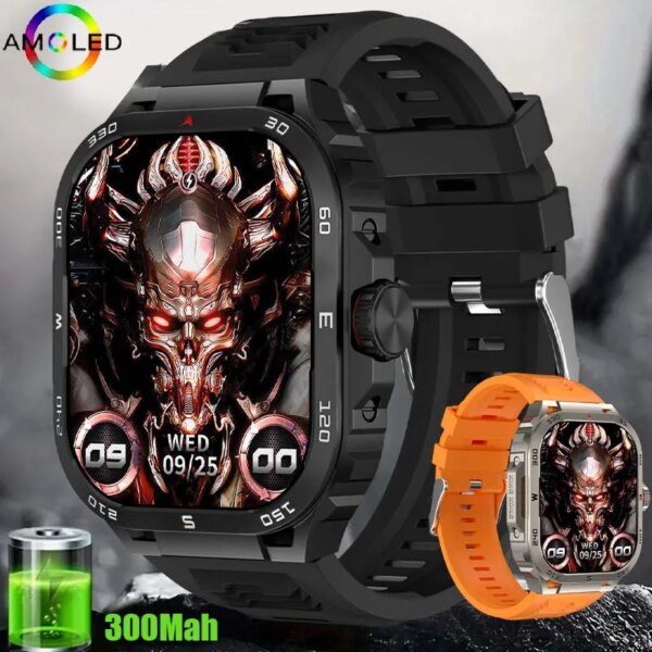 Military Outdoor GPS Sports Smart Watch Men 2.01 inch Heart Rate Blood Oxygen Bluetooth Call SmartWatches Men's For Android IOS