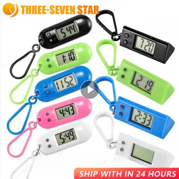 Mini Keychain Electronic 2 Digital Hanging Electronic Time Table Watch Styles Student Keychain New Display 2023 Clock Oval Clock