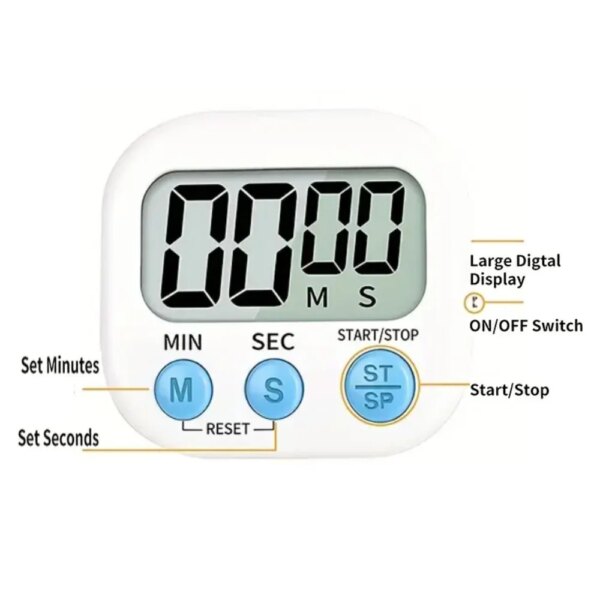 Multifunctional Magnetic Digital Kitchen Timer Clock Loud Alarm LED Display for Cooking Shower Baking Stopwatch Tools Gadgets