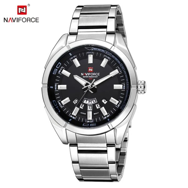 NAVIFORCE Brand Men Watches Business Quartz Watch Men's Stainless Steel Band 30M Waterproof Date Wristwatches Relogio Masculino