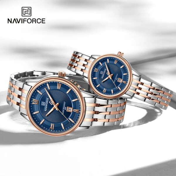 NAVIFORCE Lover's Watches for Men and Women Fashion Simple Wristwatch Waterproof Quartz Calendar Clock Casual Wild Couple Watch