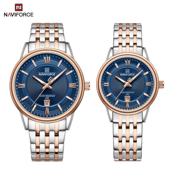 NAVIFORCE New Lover's Fashion Watches Luminous Creative Quartz Wristwatches For Men Women Luxury Waterproof Clock Couple Gifts