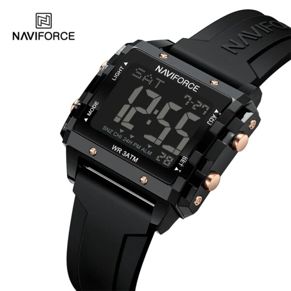 NAVIFORCE Watch For Women Digital Fashion Casual Waterproof Silicone Strap Female Lcd Date Sport Wristwatches Relogio Feminino